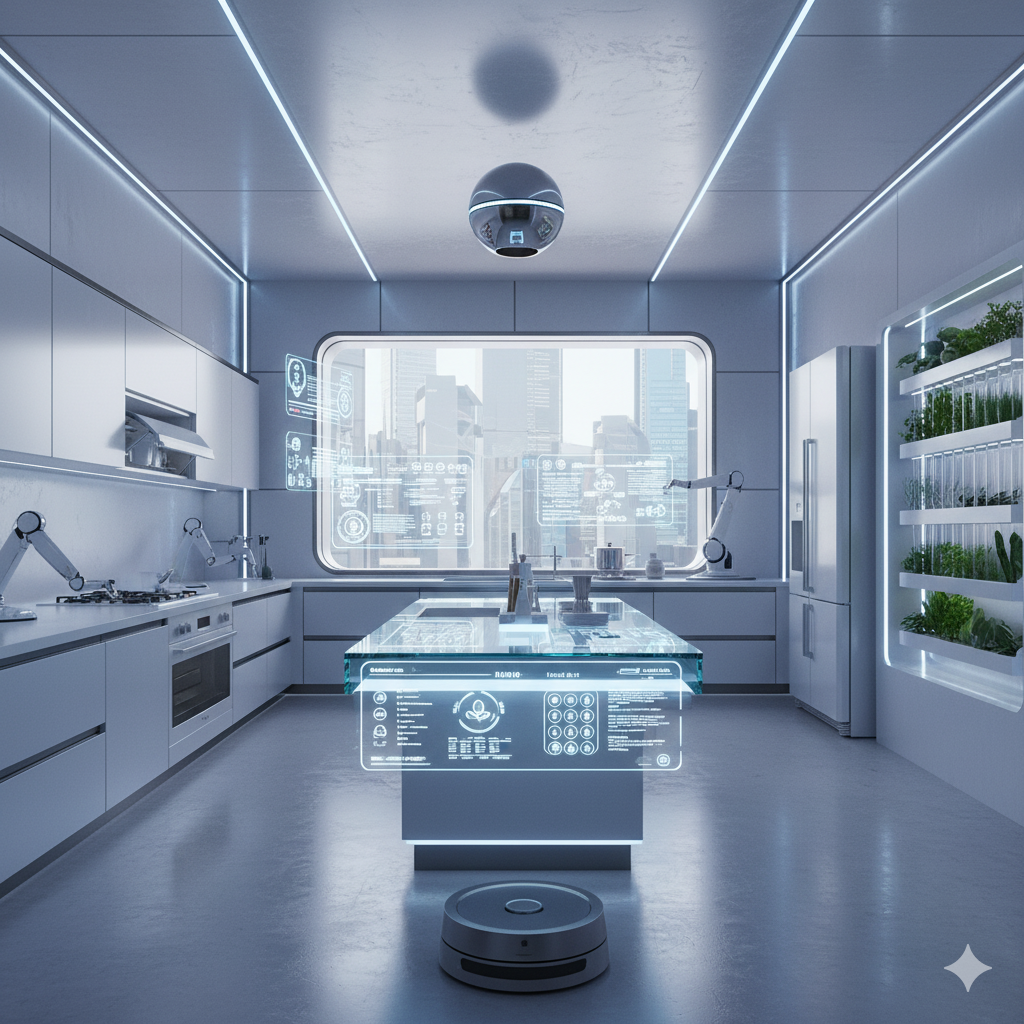 3D image of futuristic kitchen