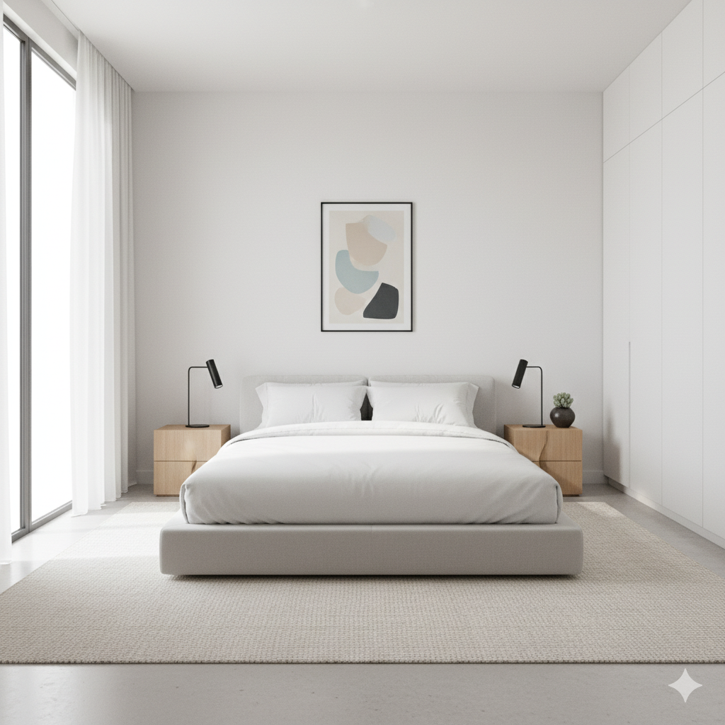 minimalist bedroom 3d image