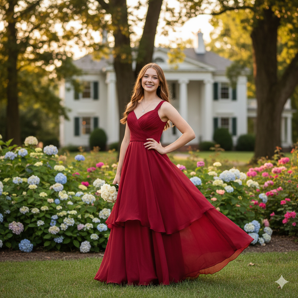US teen girl wearing red lingirie