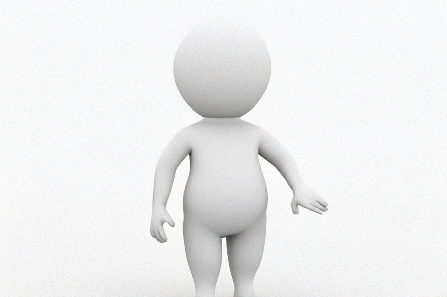 3D character, fat man