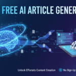 create a blog banner for this title Best Free AI Article Generator